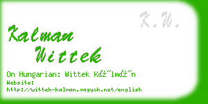 kalman wittek business card